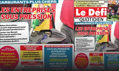 Voici la une du Défi Quotidien de ce vendredi 20 Mai 2022