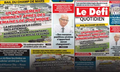 Voici la une du Défi Quotidien de ce lundi 30 Mai 2022