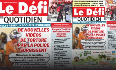 Voici la une du Défi Quotidien de ce vendredi 03 Juin 2022