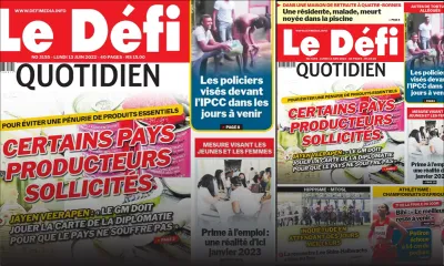 Voici la une du Défi Quotidien de ce lundi 13 Juin 2022