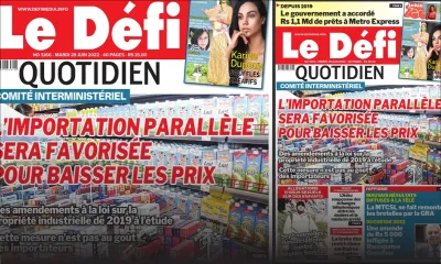 Voici la une du Défi Quotidien de ce mardi 28 Juin 2022