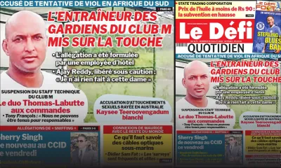 Voici la une du Défi Quotidien de ce vendredi 15 Juillet 2022