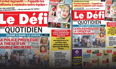 Voici la une du Défi Quotidien de ce mardi 23 Août 2022