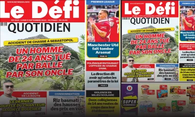 Voici la une du Défi Quotidien de ce lundi 05 Septembre 2022