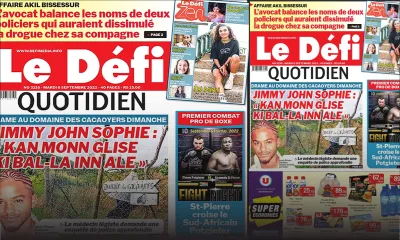 Voici la une du Défi Quotidien de ce mardi 06 Septembre 2022