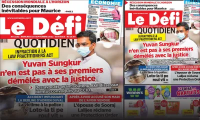 Voici la une du Défi Quotidien de ce mercredi 28 Septembre 2022