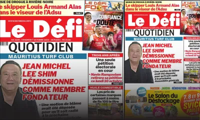 Voici la une du Défi Quotidien de ce vendredi 07 Octobre 2022