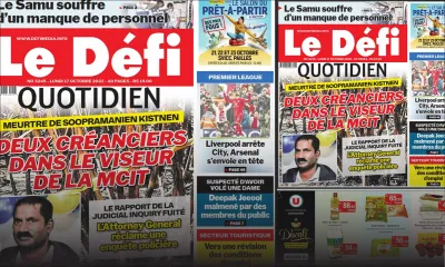 Voici la une du Défi Quotidien de ce lundi 17 Octobre 2022