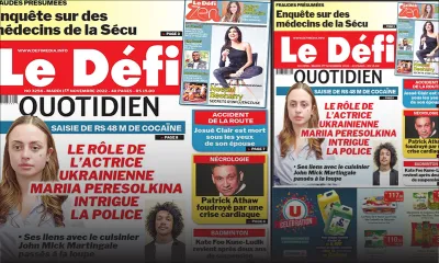 Voici la une du Défi Quotidien de ce mardi 01 Novembre 2022
