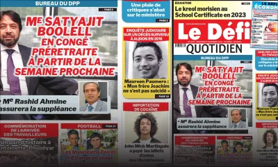Voici la une du Défi Quotidien de ce mercredi 02 Novembre 2022