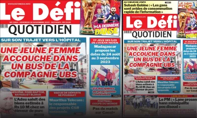 Voici la une du Défi Quotidien de ce vendredi 18 Novembre 2022