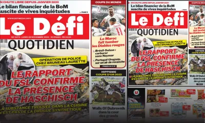 Voici la une du Défi Quotidien de ce lundi 28 Novembre 2022