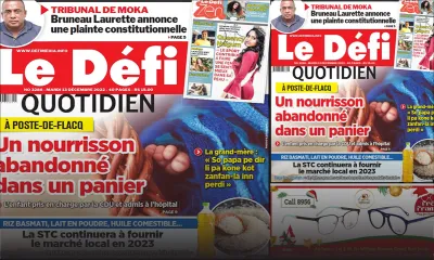 Voici la une du Défi Quotidien de ce mardi 13 Décembre 2022