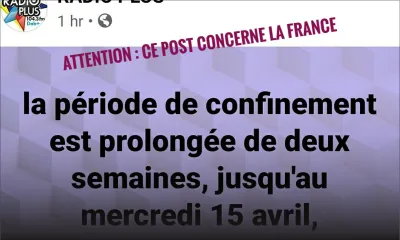 Confinement : un post sur Facebook qui prête à confusion et qui concerne la France