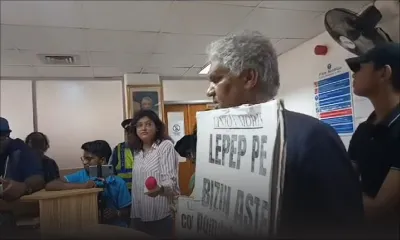 Pommes de terre et oignons : manif symbolique de Linion Moris dans les locaux de l’Agro-Industrie