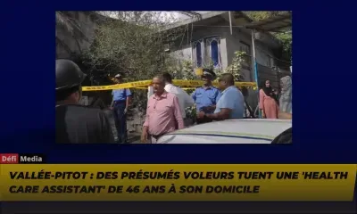 Vallée-Pitot : des présumés voleurs tuent une 'Health Care Assistant' de 46 ans à son domicile