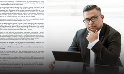 Vidéo de l'opération policière : Me Mooroongapillay, avocat de Laurette, écrit au CP