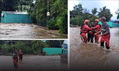 [En images] Conteneur emporté par la montée des eaux à Sainte-Croix, un homme sauvé de justesse