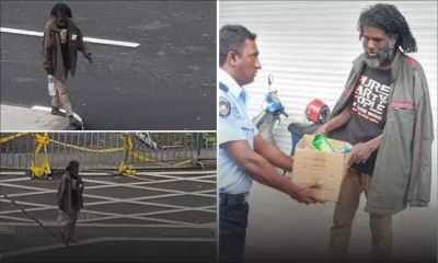 Confinement : Le maire de Curepipe fait un don alimentaire à un SDF