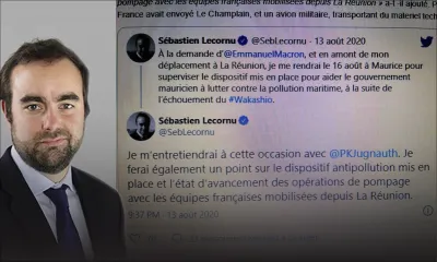 Wakashio : Sébastien Lecornu, ministre des Outre-mer,  à Maurice ce dimanche à la demande de Macron