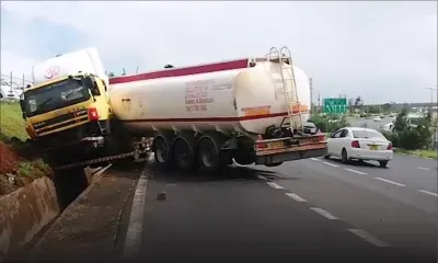 Sorèze : un poids lourd fait une sortie de route