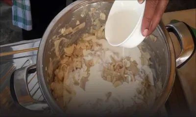 Gratin de palmiste frais aux crevettes