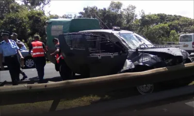 La-Vigie : un 4x4 de la SMF fait une sortie de route