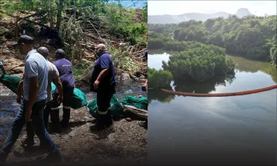 Marée noire à l’estuaire de Terre-Rouge : des travaux en cours pour contenir les dégâts