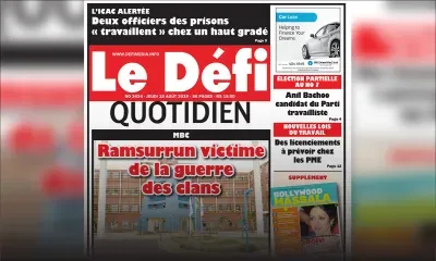 Voici la Une du Defi Quotidien de ce jeudi 15 août 2019