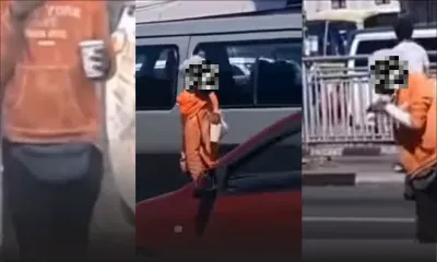 L'imposteur de l'autoroute : un faux mendiant en action