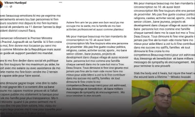 Vikram Hurdoyal : «Je remercie infiniment Pravind Jugnauth et sa famille…»