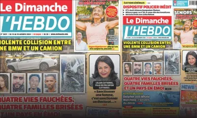 Voici la Une de Le Dimanche/L'Hebdo de ce Dimanche 13 Octobre 2024