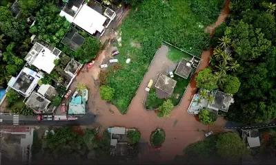 Baie-du-Tombeau : le déluge vu du ciel