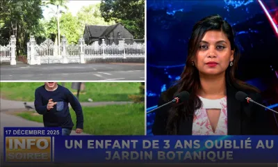 [Info Soirée] : « UN ENFANT DE 3 ANS OUBLIÉ AU JARDIN BOTANIQUE »