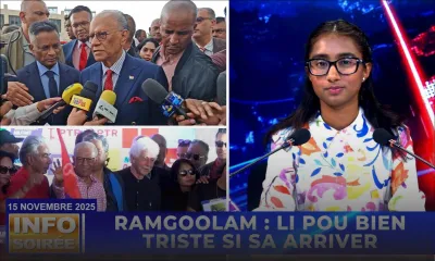 [Info Soirée] : Ramgoolam : "Li pu byen triss si sa arrive"