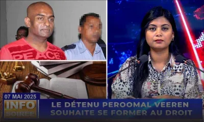 [Info Soirée] : Peroomal Veeren veut étudier le droit et changer de prison
