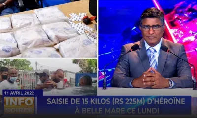 [INFO SOIRÉE] : « Saisie de 15 kilos (Rs 225m) d’héroïne à Belle Mare ce lundi »