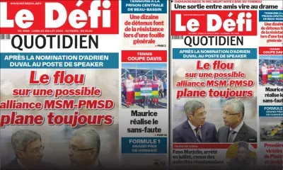 Voici la une du Défi Quotidien de ce Lundi 22 Juillet 2024