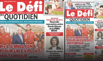 Voici la une du Défi Quotidien de ce Jeudi 12 Septembre 2024