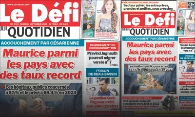 Voici la une du Défi Quotidien de ce Mardi 17 Septembre 2024