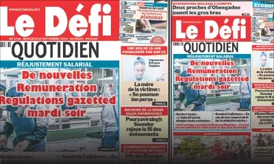 Voici la une du Défi Quotidien de ce Mercredi 25 Septembre 2024