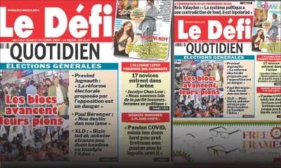 Voici la une du Défi Quotidien de ce Jeudi 17 Octobre 2024