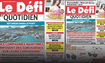 Voici la une du Défi Quotidien de ce Jeudi 28 Novembre 2024