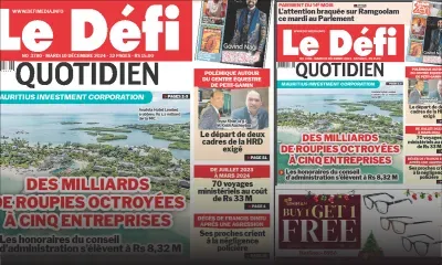 Voici la une du Défi Quotidien de ce Mardi 10 Décembre 2024