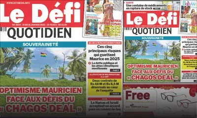 Voici la une du Défi Quotidien de ce Jeudi 16 Janvier 2025