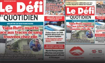 Voici la une du Défi Quotidien de ce Vendredi 14 Février 2025
