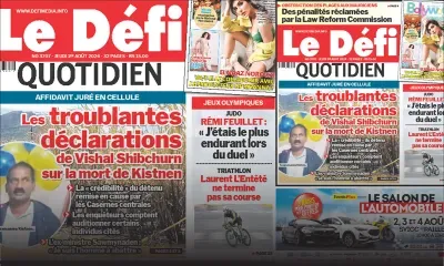 Voici la une du Défi Quotidien de ce Jeudi 1 Août 2024