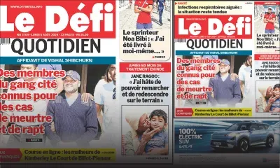 Voici la une du Défi Quotidien de ce Lundi 05 Août 2024