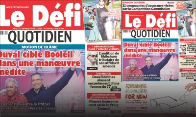 Voici la une du Défi Quotidien de ce Mardi 06 Août 2024