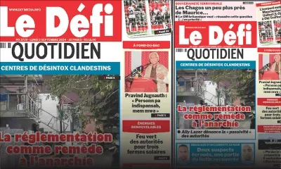 Voici la une du Défi Quotidien de ce Lundi 02 Septembre 2024